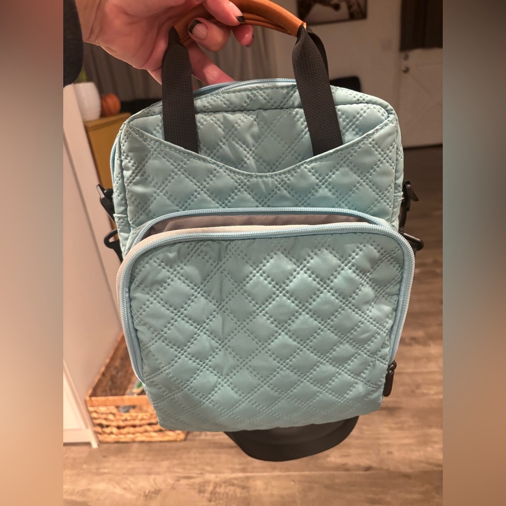 Quilted Blue Laptop Backpack